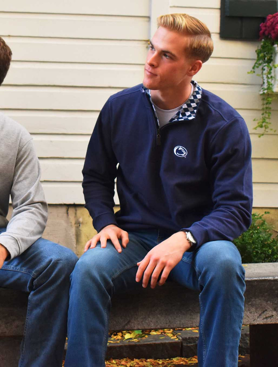Penn State Navy Melange Quarter Zip | Horn Legend - Harpers
